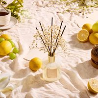 Diffuseur de parfum OEM avec bâtonnets, senteur Linge Propre & Fleurs, 67 fl oz, Désodorisant d'ambiance, Parfum d'intérieur, Décoration pour étagère de salle de bain