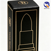 Boîte d'emballage en carton noir mat de luxe pour gloss à lèvres liquide, vente chaude