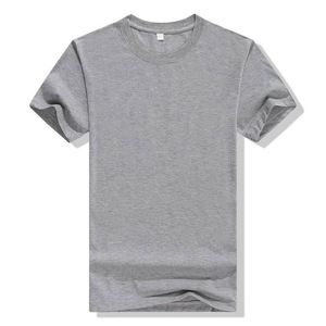 เสื้อยืดคอกลมแขนสั้นสีพื้นผ้าฝ้าย 100% น้ำหนักเบา พิมพ์โลโก้ได้ รับผลิตตามสั่ง ไซส์ใหญ่สำหรับผู้ชาย - Product Image 5