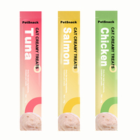 Bulk sale Added fish oil is rich in omega 3 to protect cats' health fish flavor 15g snacks creamy cat