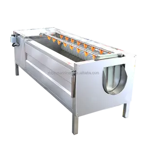 Automatic Fruit Vegetable Brush Washing Equipment Cassava Cleaning Ginger Washer Industrial Potato Processing Machine