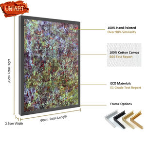 UNIART 100% fatto a mano Jackson Pollock a goccia stile astratta arte della parete decorazione surreale dipinto a mano pittura a olio ad azione acrilica - Product Image 3