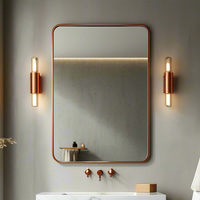 Modern Rectangle Metal Framed Bathroom Mirror with IP44 Rating for USA Window Pane Use