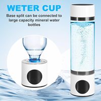 Bouteille d'eau hydrogénée intelligente portable 3-en-1 8000ppb riche en alcalin, générateur d'ions SPE PEM, 350ml Tritan anti-corrosion