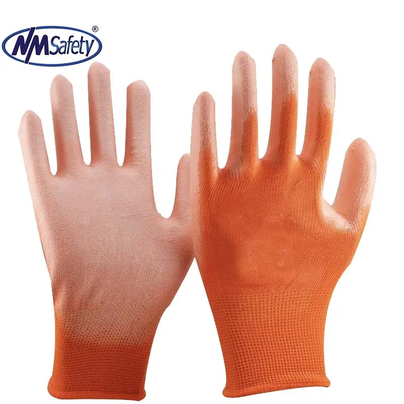 NMSAFETY — gants de travail rouges, calibre 13, doublure PU, EN388 2016 3121X
