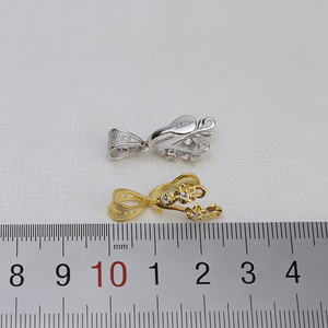 Colgante de Plata S925 Hecho a Mano Wenchi con Diseño Barroco de 3 Flores, Accesorio de Montura Vacía para Collar de Perlas, Fornituras de Joyería DIY para Mujer, China - Product Image 3