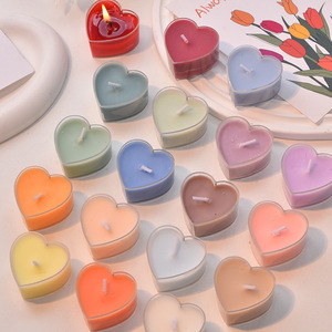 Bougies en forme de cœur en stock, bougies parfumées à base de cire végétale, vente en gros pour anniversaires, propositions de mariage, usage romantique, durée de combustion de 4 heures - Product Image 1