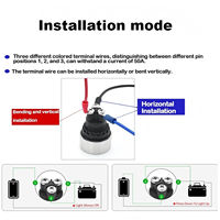 Interrupteur à bouton-poussoir marche/arrêt SPST 12VDC 3 broches Momentané 12 volts Lumière LED rouge IP65 Électronique pour véhicules marins Course