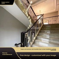 Rampe d'escalier en aluminium pour villa, usage intérieur, maisons individuelles rurales, garde-corps modernes et simples en alliage d'aluminium