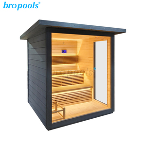 Broppool in legno massello vapore umido Sauna stanza cucina elettrica Design moderno intelligente diretta all'aperto cicuta terapia 2-4 persona per ville - Product Image 3