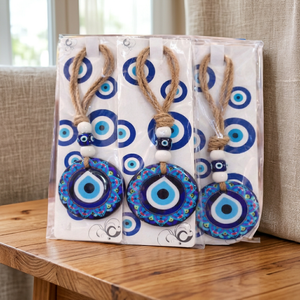 Ensemble de talisman protecteur bleu à suspendre pour porte, mur et voiture, décoration spirituelle traditionnelle pour la maison, le bureau et le véhicule - Product Image 1