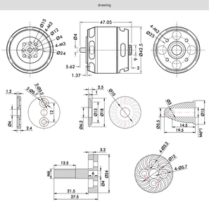 T-Power U5 UAV 모터 항공기 멀티 콥터 큰 추력 쿼드 콥터 모델 비행기를위한 강력한 DC 엔진 - Product Image 3