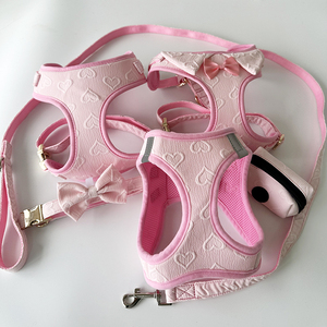 High Quality Dog <strong>Harness</strong> and Leash Adjustable Dog <strong>Harness</strong> <strong>pink</strong> Heart Dog <strong>Harness</strong> Vest - Product Image 1