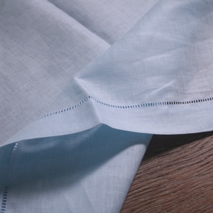Serviettes <span class=keywords><strong>de</strong></span> <span class=keywords><strong>table</strong></span> en lin <span class=keywords><strong>bleu</strong></span> <span class=keywords><strong>ciel</strong></span> N142-20 imprimables et brodables pour mariage et Noël, 20 x 20 pouces, ourlet en échelle - Product Image 6