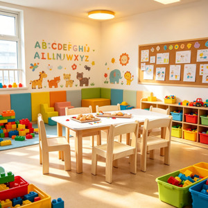 Ensembles de meubles modernes pour enfants en bois massif coloré – Bureau et chaise pour l'éducation précoce, idéal pour la maison, l'étude et la maternelle - Product Image 3