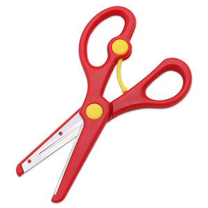 Children's Safety Scissors Red Stainless Steel Round Tip For Crafting And School Use - Product Image 3