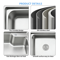 Évier de cuisine en acier inoxydable durable 304 SS, anti-traces de doigts, à encastrer sous le plan
