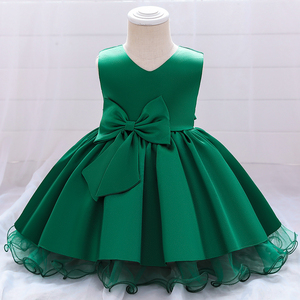 FSMKTZ Abiti Estivi da Principessa con Scollo a V per Bambine, Vestito Rosa con Fiocco, Abbigliamento per Feste per Bambini all'Ingrosso L1989XZ - Product Image 1