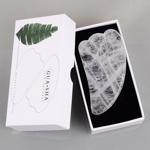 Gua Sha alat wajah kristal putih transparan, batu akupunktur SPA untuk perawatan SPA tubuh leher wajah - Product Image 6