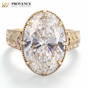 Anillo de Diamante de Laboratorio Ovalado de 9 Quilates de Estilo Vintage, Diseñado para Mujer, Anillo de Diamante de Laboratorio de Oro Amarillo de 14 Quilates para Compromiso o Boda - Product Image 2