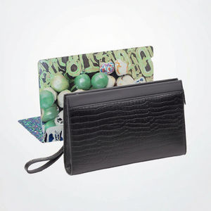 Sacs à main pour hommes en cuir de vache véritable à fermeture éclair, tendance, de haute qualité, doublure en polyester, modèle toutes saisons, vente en gros Guangzhou - Product Image 3