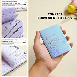 En Stock 2026 A7, libro de programación en inglés, planificador de patrón de piedra láser colorido, bolsillo portátil, Mini cuaderno de costura de hilo de cuero - Product Image 3