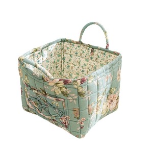 Foreign Trade Export Home Fabric Floral Rectangular <b>Storage</b> <b>Basket</b> Pastoral Style Portable Underwear Organizer Machine Washable - Product Image 6