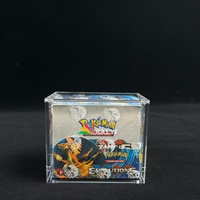 Boîte de présentation en acrylique arrondie RAYYI, boîte de rangement pour cartes de jeu TCG, transparente, avec fermeture magnétique N52, protection UV à 99,9%
