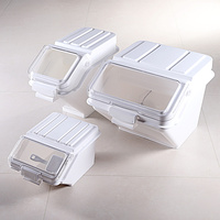 Moderne Multi-fonctionnel PP & PC Rotatif Cuisine Récipient De Stockage Boîte En Plastique Farine Chariot Seau À Riz pour Hôtel Restaurant Utilisant