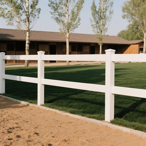 مزرعة بيضاء للأبقار فينيل <span class=keywords><strong>3</strong></span> قضبان من كلوريد البولي فينيل Paddock الحصان وبعد السياج الأمني ، نوع الطبيعة من الخشب المعالج بالضغط - Product Image 3