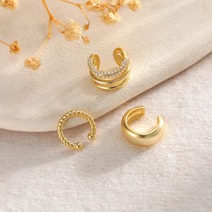 3 Pcs Zircon Vague Coréenne Multicouche Géométrie Boucles d'Oreilles Clip sur Boucles d'Oreilles Pour Femmes Sans Piercing Bijoux Non Percés Hot - Product Image 2