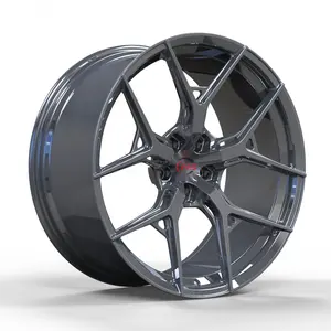 HIgh quality Factory wholesale B M W T6-6061 aluminum Material A U D I SQ8 23 inch 5x112 gloss black monoblock forged wheels