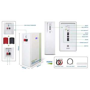 ระบบกักเก็บพลังงานภายในบ้าน แบตเตอรี่เกรด A 100Ah 51.2V 10kW ระบบพลังงานแสงอาทิตย์แบบติดผนัง รองรับการสื่อสารผ่าน CAN ระบบออฟกริด/ไฮบริด 51.2V 100 - Product Image 5