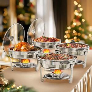 Wholesale Hot Selling 7 Sets Stainless Steel <b>Food</b> <b>Warmer</b> Alcohol <b>Heating</b> 9L Capacity A++ Energy Efficient Restaurant Service - Product Image 5