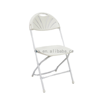 Chaise moderne blanche pliante en acier résine PP plastique pour jardin extérieur pelouse parc événements mariages villas