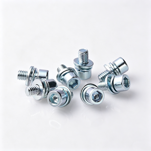 Vis à tête cylindrique hexagonale en acier au carbone avec ressort et rondelle plate, fournie par l'usine - Product Image 1