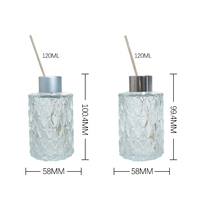 Bouteilles de diffuseur de parfum en verre carré de luxe rechargeables et sculptées, 120 ml