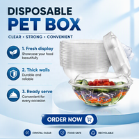 Boîtes d'emballage jetables écologiques en plastique PET rondes avec couvercle, personnalisables pour fruits, desserts et biscuits