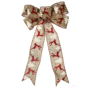 Ruban de toile de jute de Style nœud papillon pour l'artisanat décorations de noël pour l'emballage de cadeaux DIY