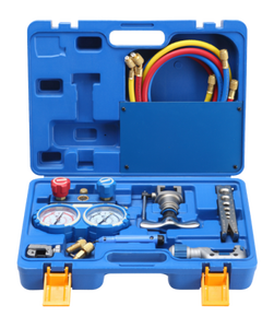 VALUE-Juego de herramientas de refrigeración de estuche rígido, incluye nuevo expansor de tubo de manómetro de refrigerante, herramienta de tubo de abocardado - Product Image 5