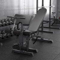 Banc de musculation multifonctionnel pliable et robuste, inclinable et déclinable, pour presse à haltères, flexions de jambes, extensions, biceps et abdominaux