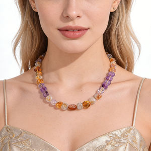 Collar de Piedras Naturales Mixtas al por Mayor, Joyería de Cristal de Citrino Irregular para Tiendas de Cristales y Regalos - Product Image 1