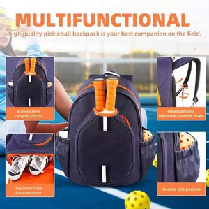 Sac à dos de sport de voyage gratuit, sac de pickleball, sac à raquettes, housse de raquette, sac de transport avec compartiment à chaussures - Product Image 2