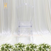 Chaise Chiavari transparente moderne de conception nouvelle pour l'extérieur, idéale pour les mariages, les événements, les fêtes et les dîners