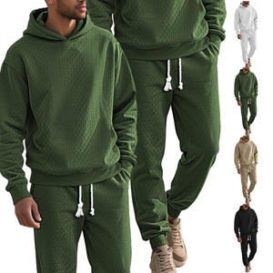 Ensemble de survêtement décontracté pour homme Cross Border Tk, printemps-automne, vert armée, noir, kaki, blanc, en polyester, sweat-shirt et pantalon - Product Image 1