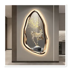 2023 Modern animal acrylic uv cutting edge hand-crafted wall art home LED decor for living room bedroom decoration