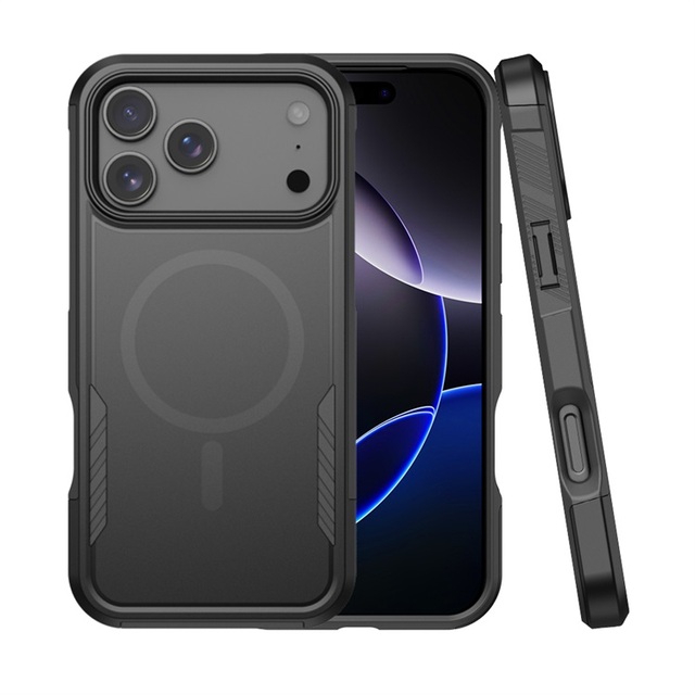 2026 Armor Case 2 in 1 Hard PC TPU Hybrid Cover Back Cases Wireless Magnets Charging Protection for iPhone 17 18 Pro Max