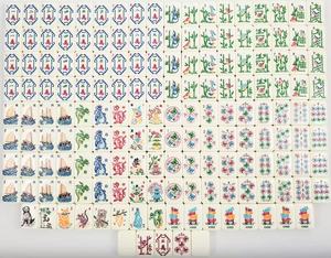 Ensemble de Mahjong Américain de Luxe à Thème Naturel Catherine Hartmann, avec Cartes en Porcelaine Blanche à Motifs d'Oiseaux et d'Animaux Interchangeables - Product Image 6