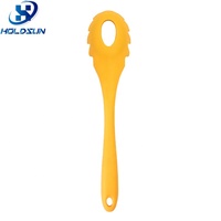 Cuillère à spaghetti en silicone flexible, résistante à la chaleur, de qualité alimentaire, en une seule pièce, couleur personnalisée