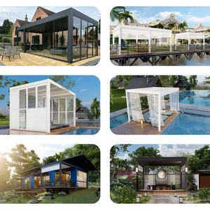 <span class=keywords><strong>Pergola</strong></span> d'extérieur moderne et imperméable 3x3 3x4 <span class=keywords><strong>Pergola</strong></span> à toit persienne réglable motorisée en aluminium - Product Image 5